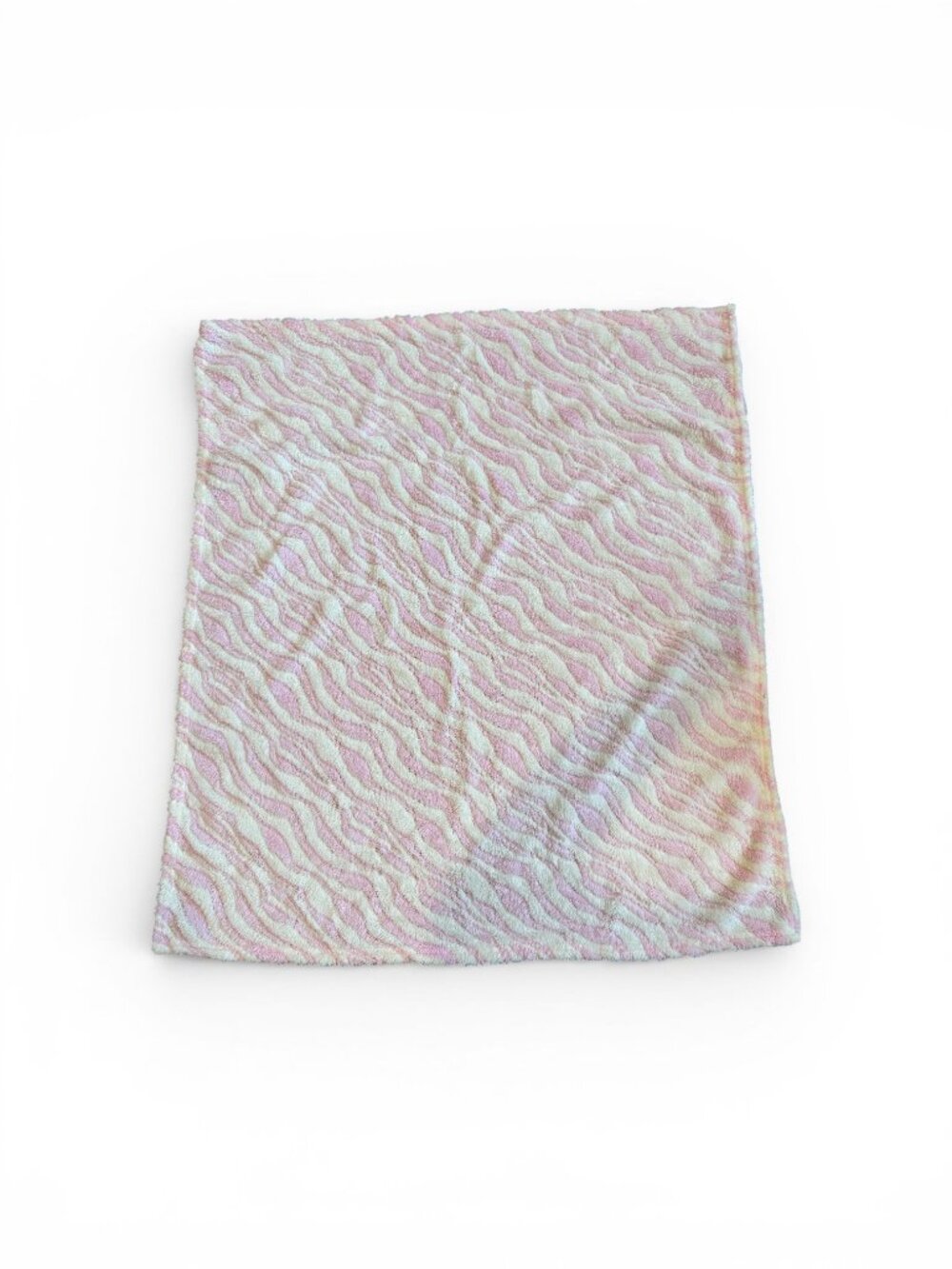 Baby Gear Pink & White Wavy Zebra Plush Security Blanket 26x30 EUC